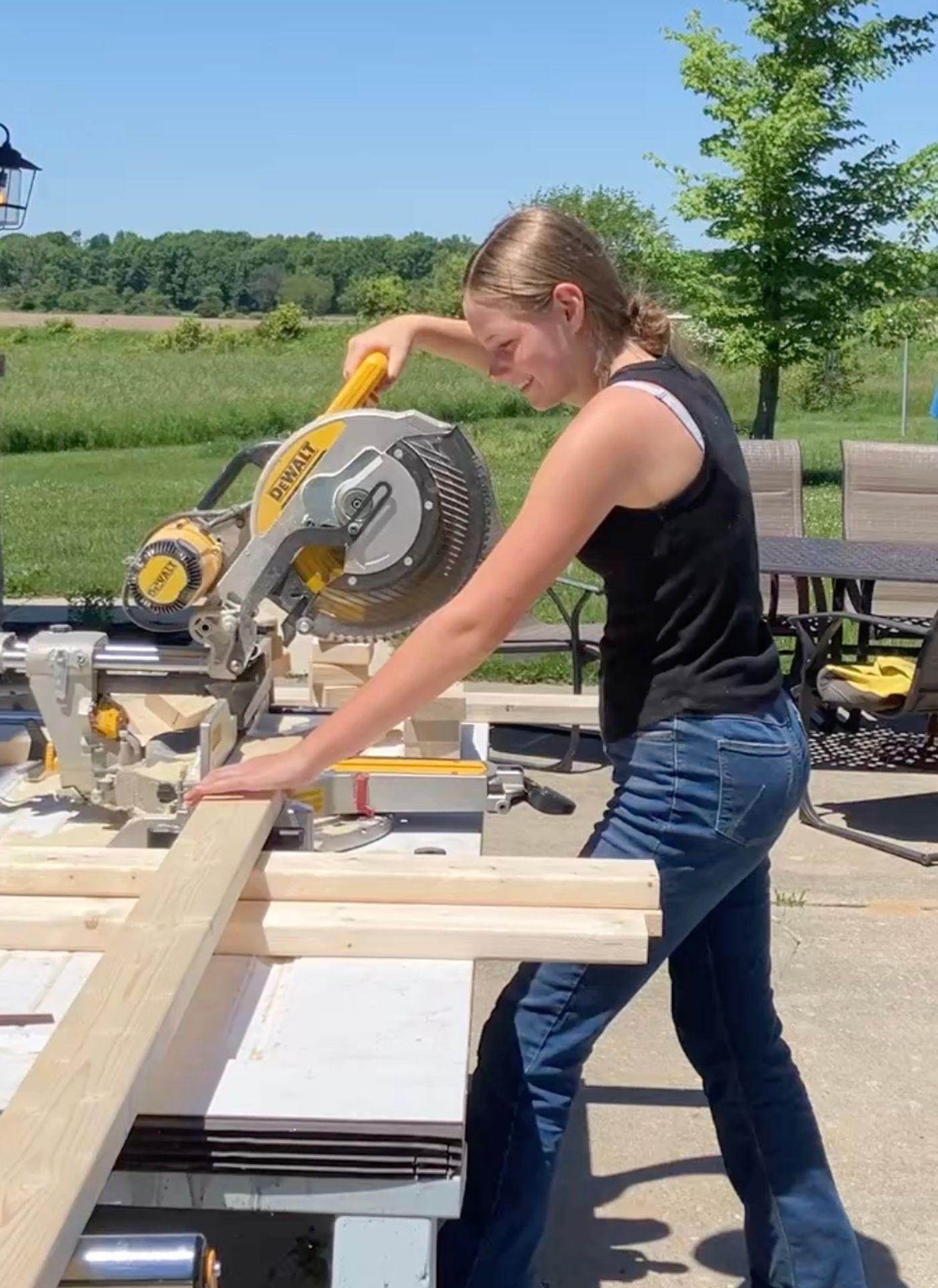 Elizabeth working on a farm project - Osage Grove Farms